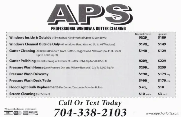 Monthly Cleaning Specials | APS Charlotte Deals  Savings   