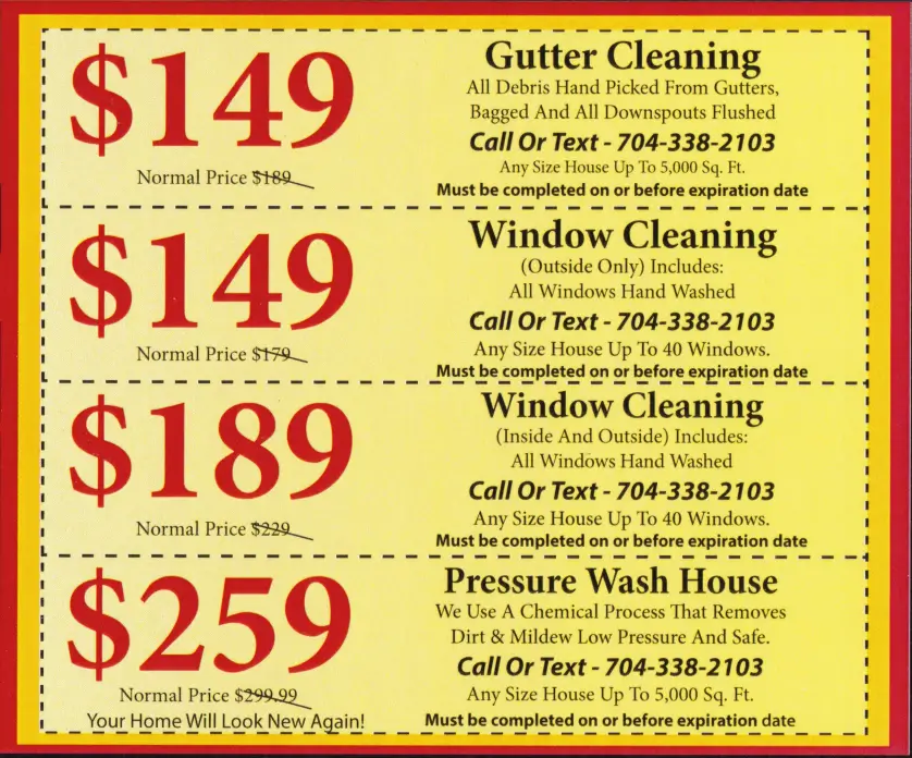 Monthly Cleaning Specials | APS Charlotte Deals  Savings   Front of APS Charlotte Ad Part 2
