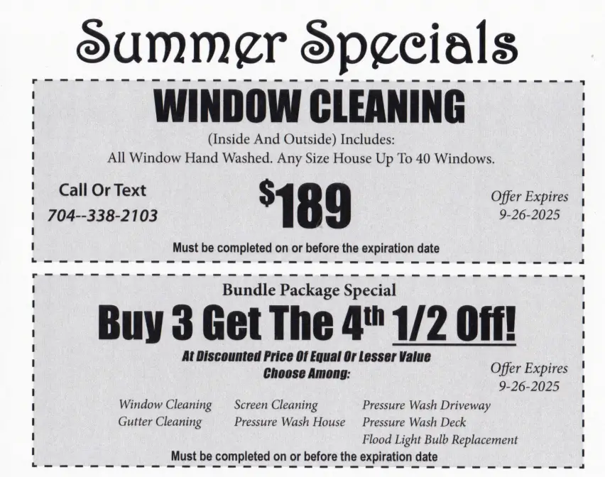 Monthly Cleaning Specials | APS Charlotte Deals  Savings   Rear of APS Charlotte Ad Part 2