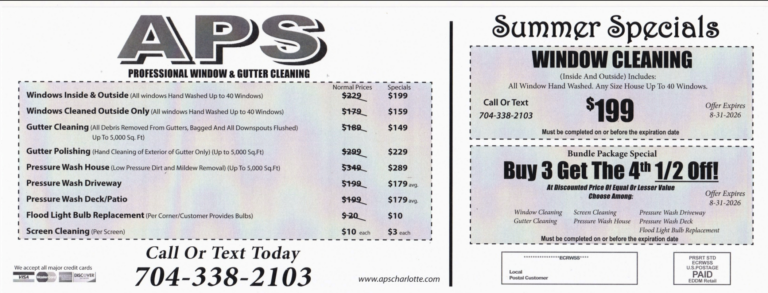 Explore APS Charlottes Exciting Specials for Home Services   Explore APS Charlottes Exciting Specials for Home Services   APS Specials